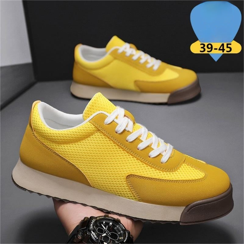 Mens Retro Running Shoes With Thick Sole For Height Increase