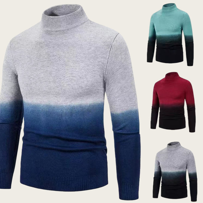 Mens Mid-Neck Thermal Gradient Sweater