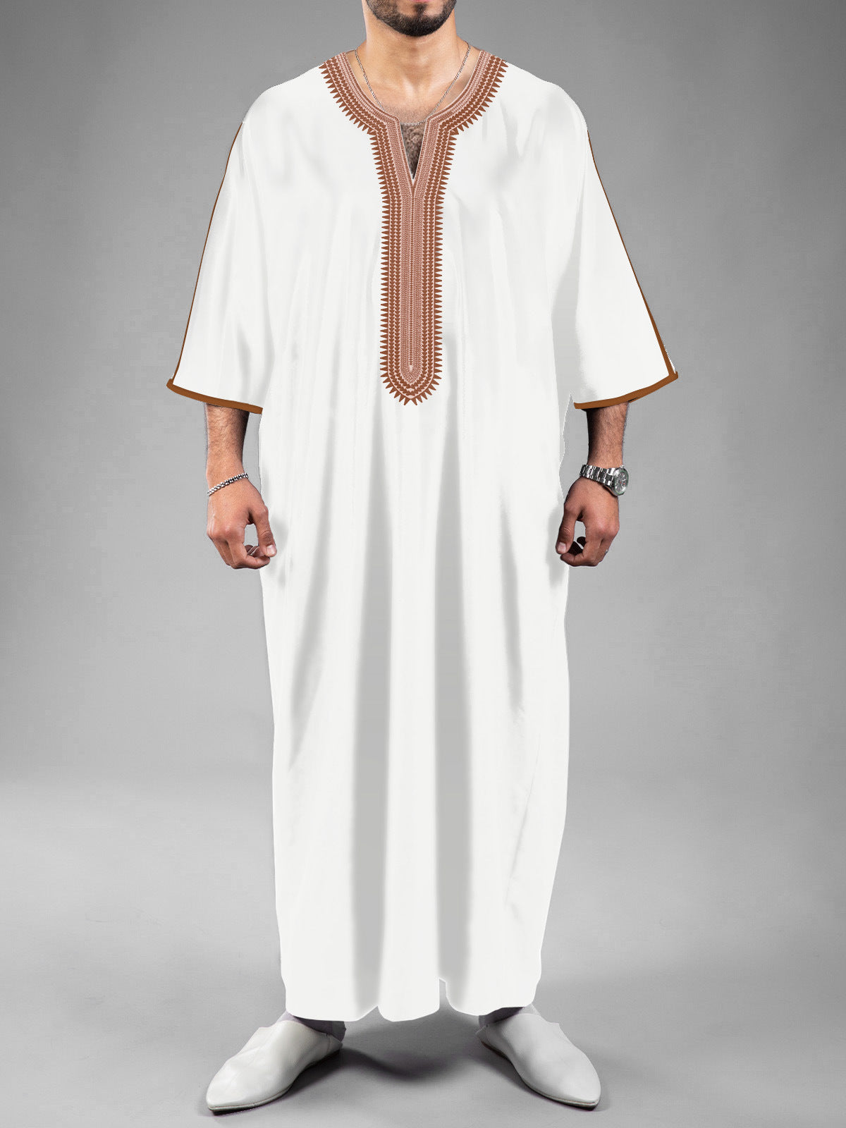 3D Digital-Print Ethnic Moroccan Mens Robe