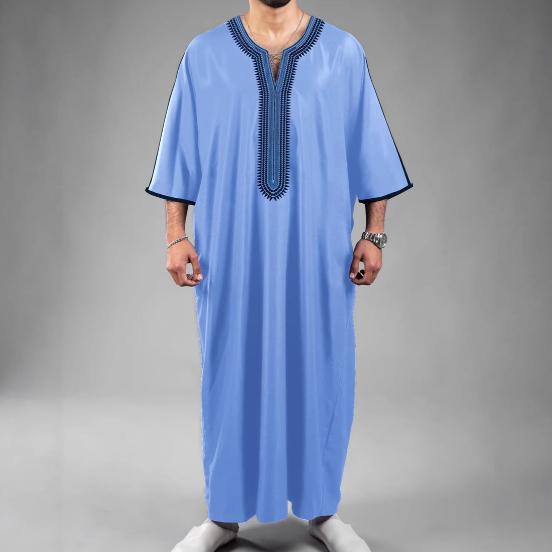 3D Digital-Print Ethnic Moroccan Mens Robe